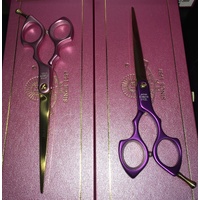 Madan Straight 6.5inch Gold Titanium Aluminium Handled Shear