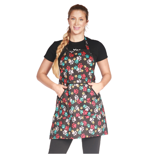 Ladybird Waterproof Dog Groomers and Bathers Apron with Paw Prints