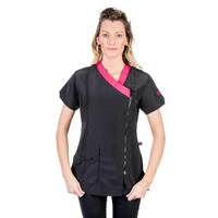 Groom Professional Rimini Fitted Grooming Tunic Black & Pink Small 38