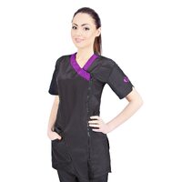 Groom Professional Rimini Fitted Grooming Tunic Black & Purple Medium 40