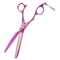 Kenchii Pink Poodle LEFT 18 Tooth Thinner/Chunker Scissor