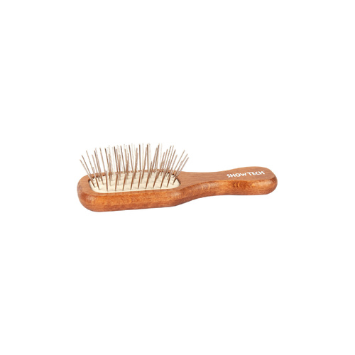 Show Tech Mini Wooden Pin Brush 12cm Rectangular Walnut
