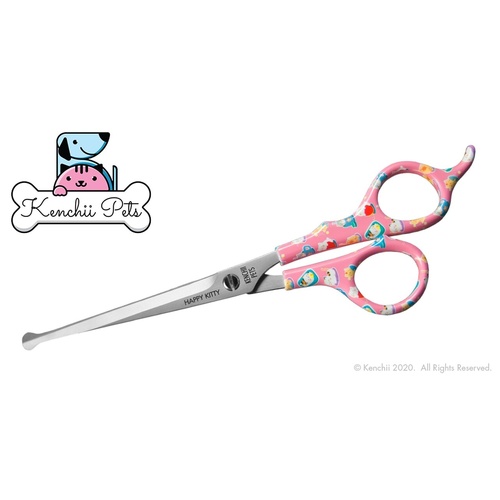Kenchii Pets Happy Kitty 6.5inch Straight Ball Tip Scissor