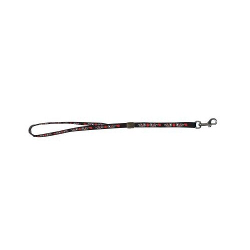 Show Tech Grooming Noose Black with PawPrints 45cm x 1.5cm
