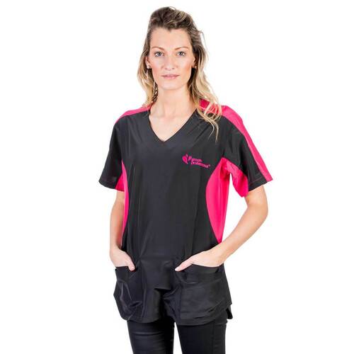 Groom Professional Florence Semi Fitted Black & Pink Grooming Jacket
