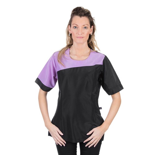 Groom Professional Tuscany Semi Fitted Black & Lilac Grooming Top