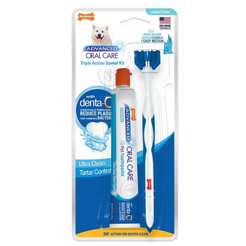 Nylabone Oral Care Triple Action Dog Dental Kit