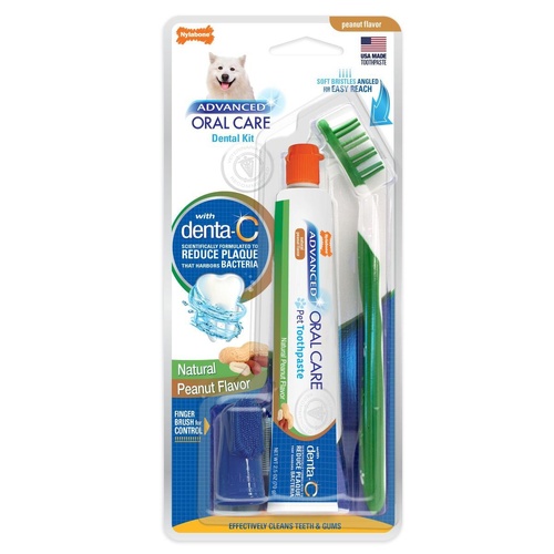 Nylabone Advanced Oral Care Natural Dental Kit For Dogs
